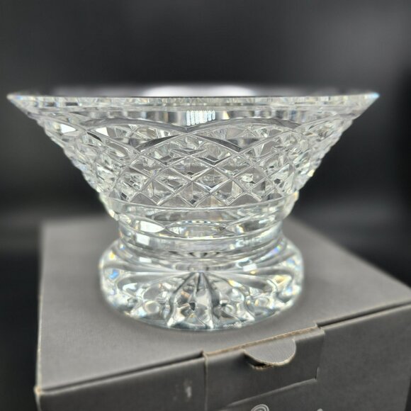 Waterford Crystal Ankglo Bowl 6" Diamond Cut Footed Beauty in Box JJ3832 - Picture 4 of 15